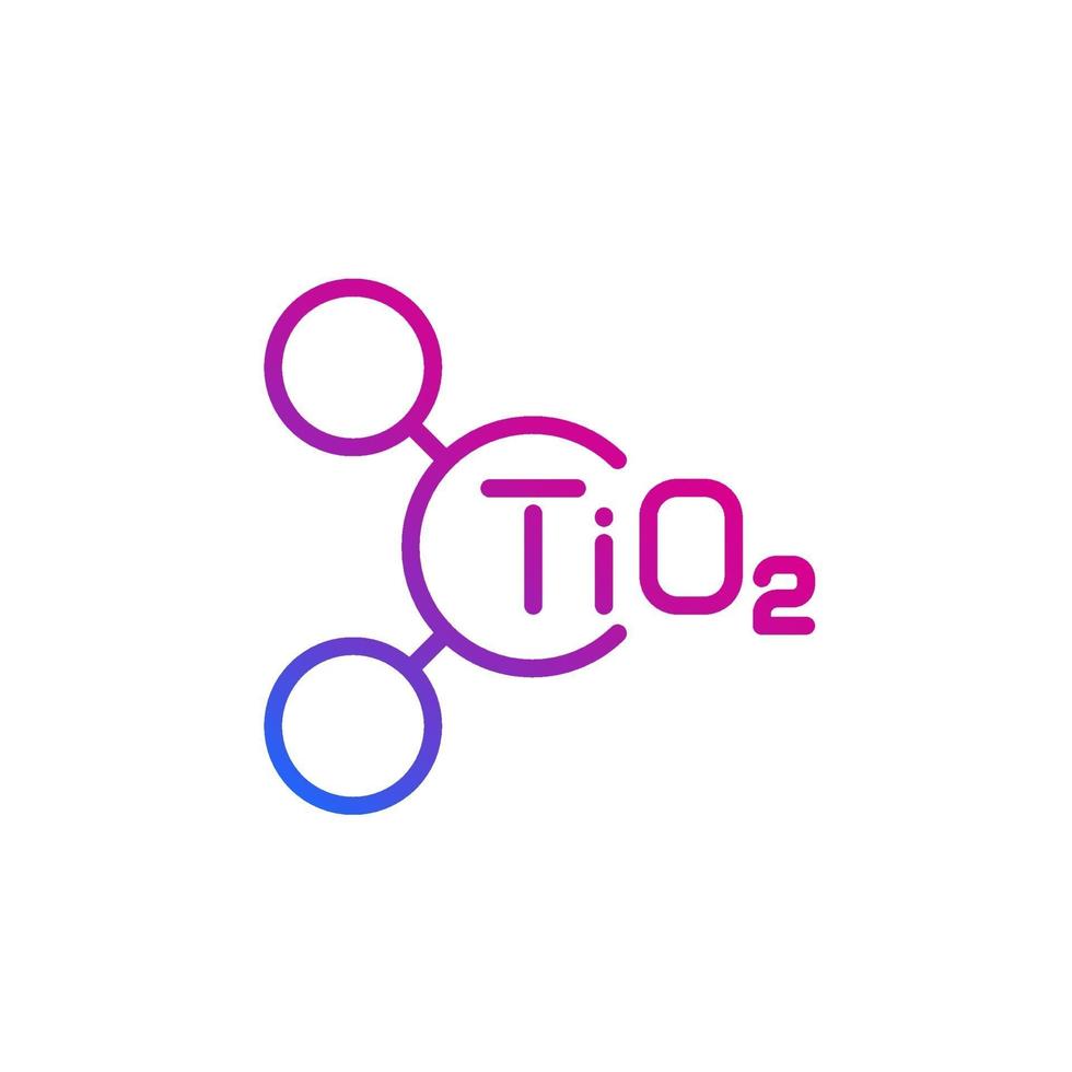 titanium dioxide molecule, vector line icon