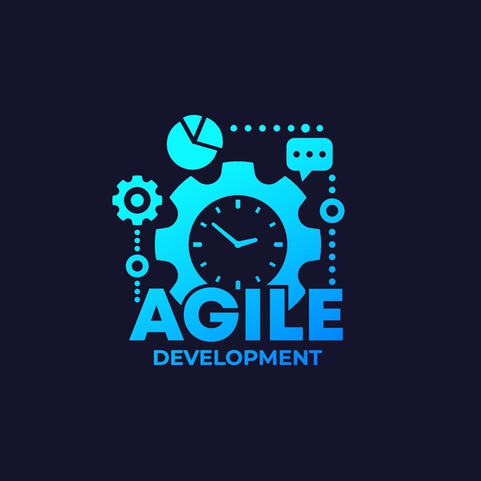 Agile software development process icon on dark vector