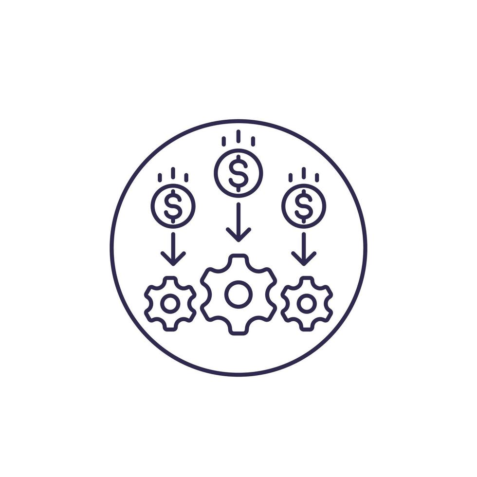 cost optimization or reduction line icon vector