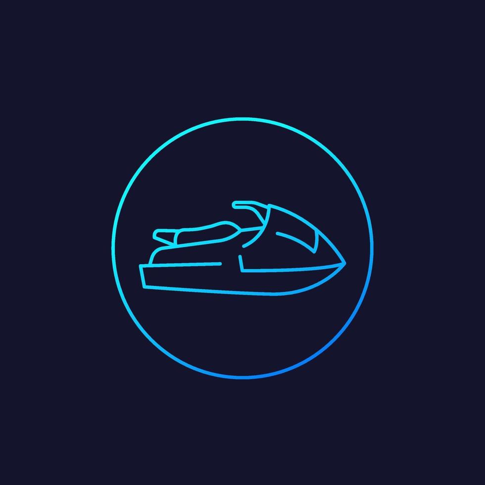 Jet ski vector linear icon