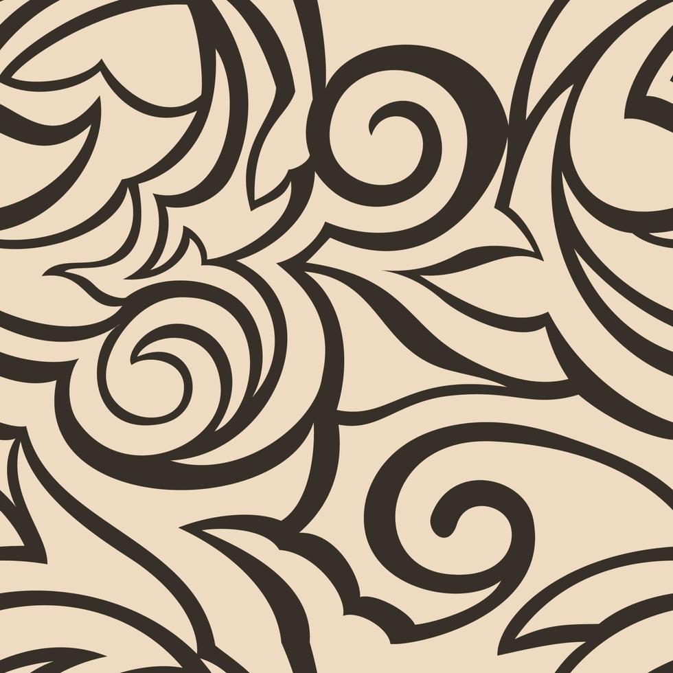 textura vectorial de color negro sobre fondo beige. patrón floral para telas o embalajes. vector