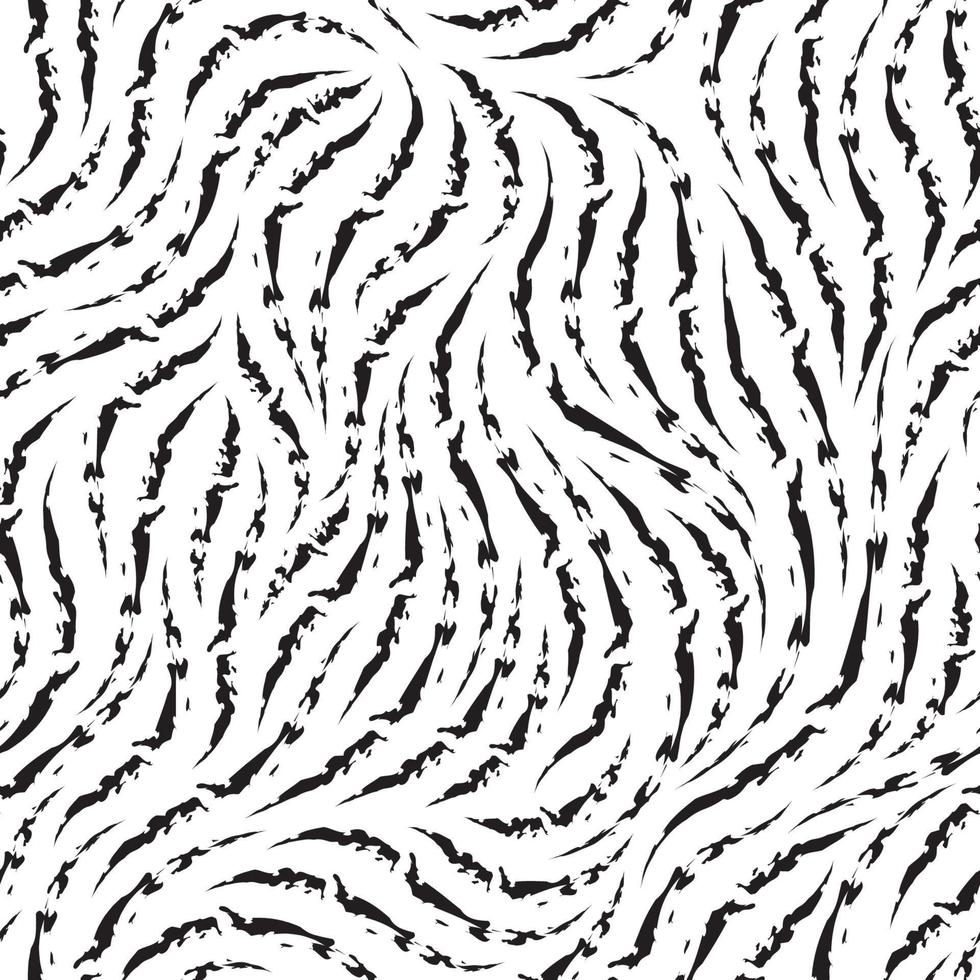 Vector seamless texture. Pattern of heterogeneous ragged lines of black color isolated on white background.