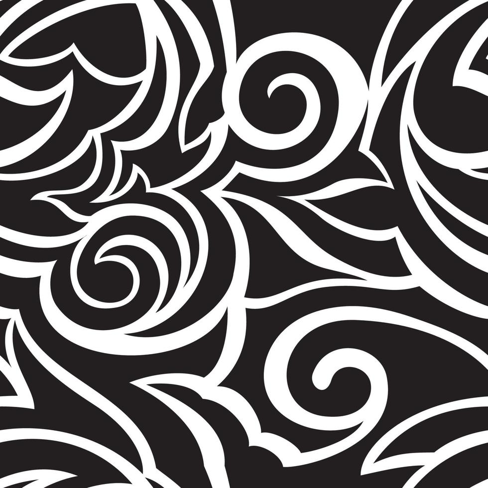 Vector texture of black color isolated on white background spirals and abstract shapes.