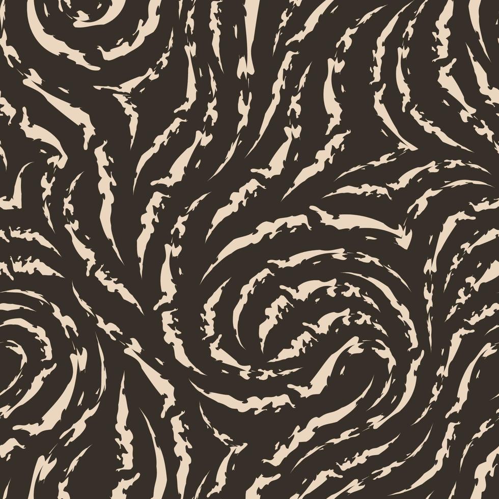 Vector abstract seamless pattern of torn lines of beige color isolated on dark background.