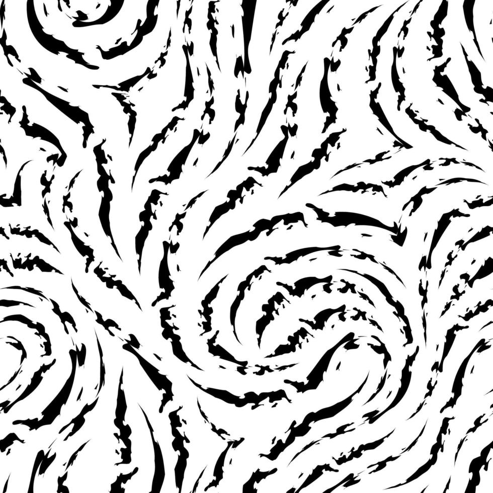 Black abstract vector torn lines seamless pattern isolated on white background.