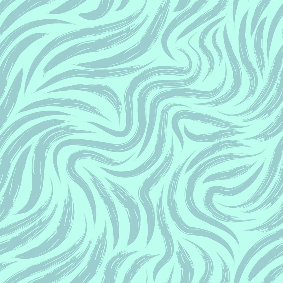 Seamless vector turquoise background of torn lines. Pattern for fabric marine motif from smooth brush strokes.