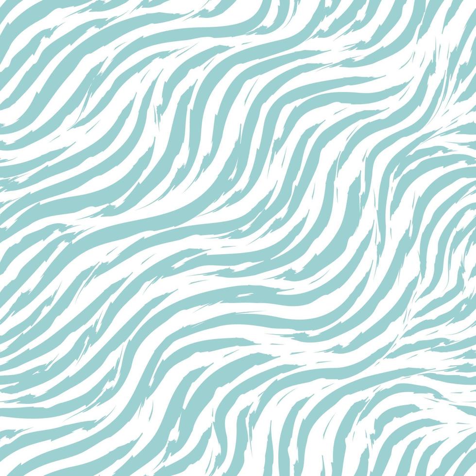 Seamless vector pattern of curving stripes with torn edges. Blue strokes of paint on a white background.