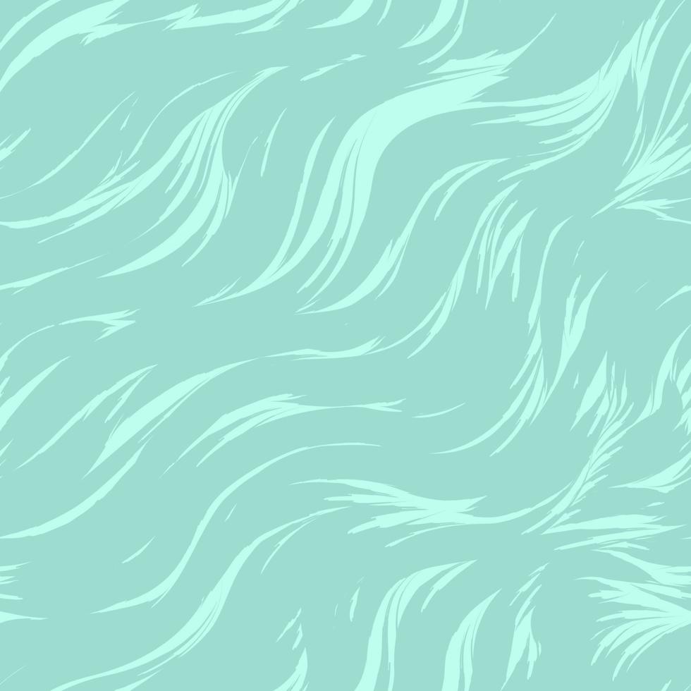 Seamless vector pattern of turquoise color of abstract waves and splashes. Water texture.