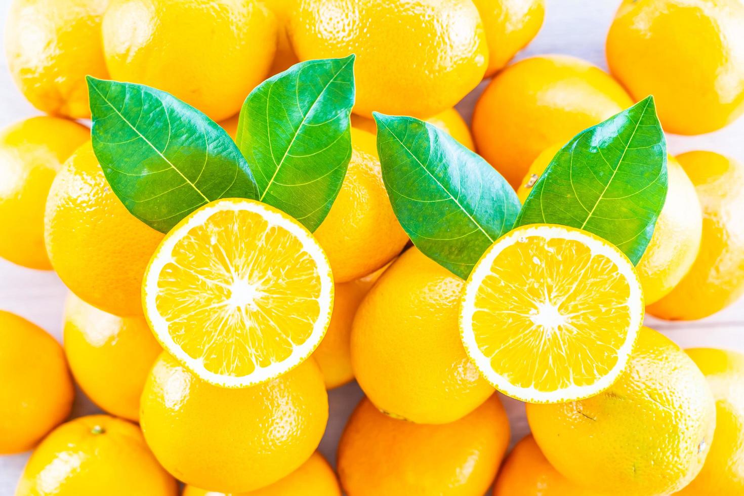 Fresh oranges on the table photo