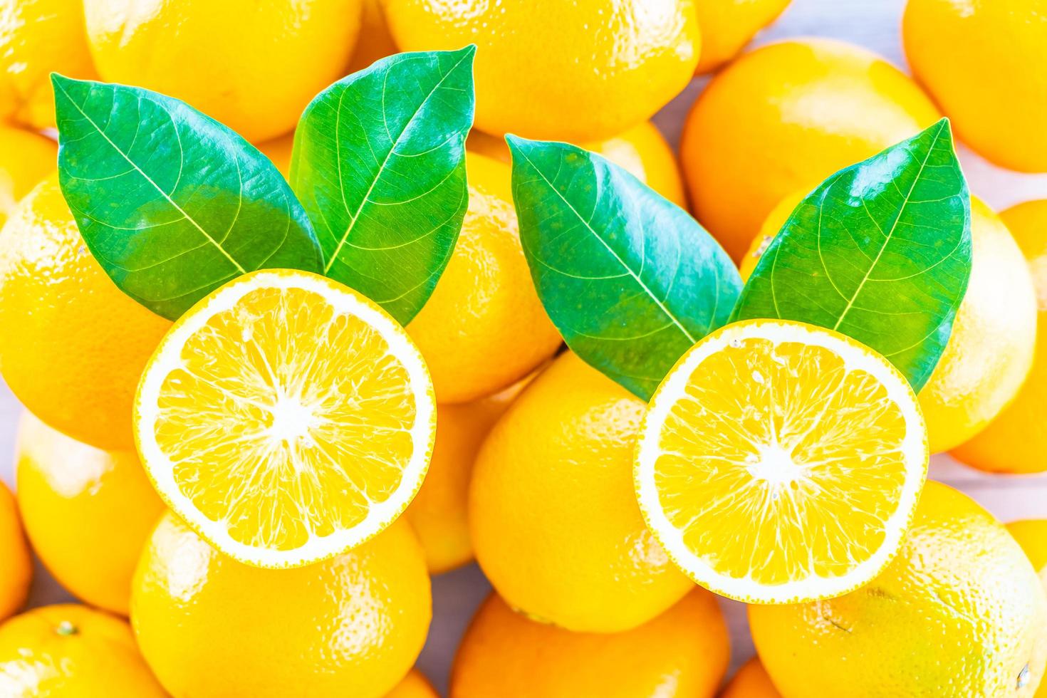 Fresh oranges on the table photo