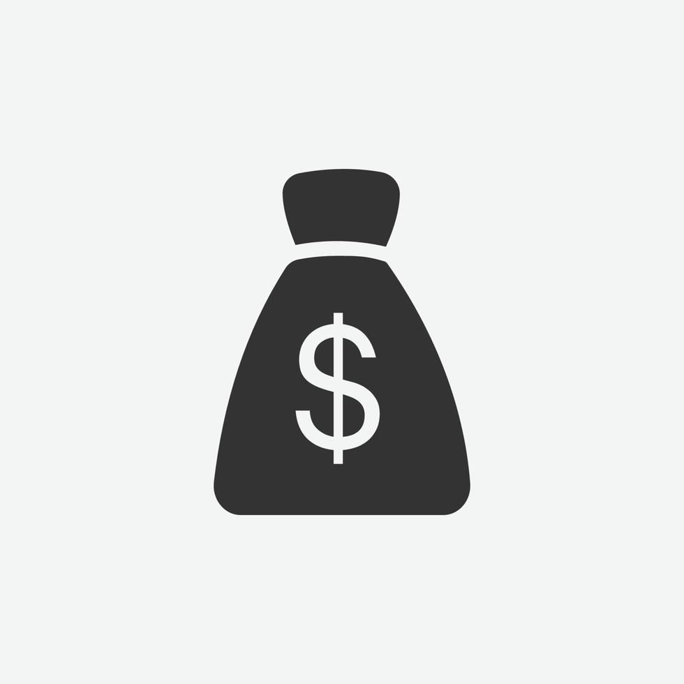 icono de bolsas de dinero. Diseño plano financiero y bancario con elementos para conceptos móviles y sitios web. vector