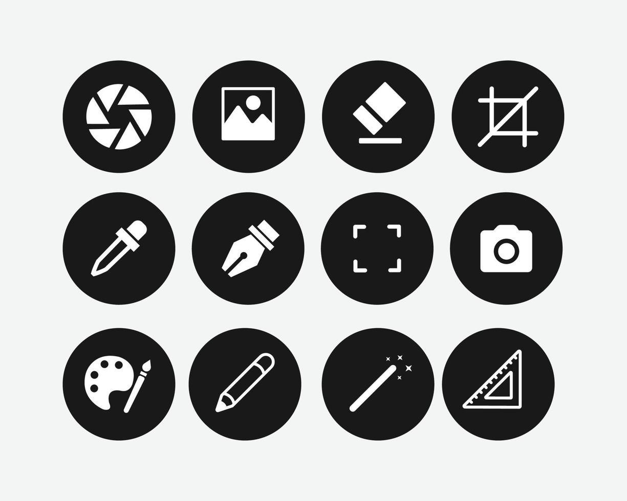 Art icons set. Art tool vector illustration.