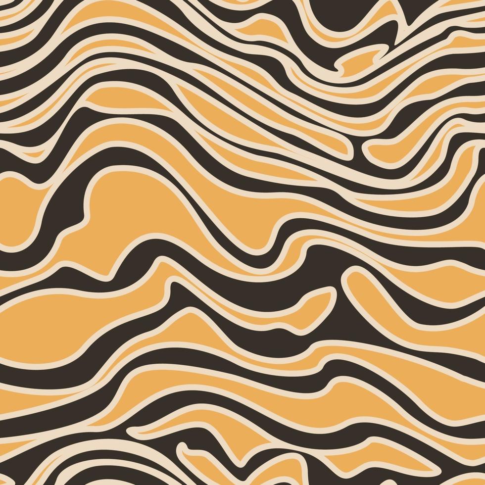 Vector seamless pattern and horizontal smooth lines in orange with stroke.