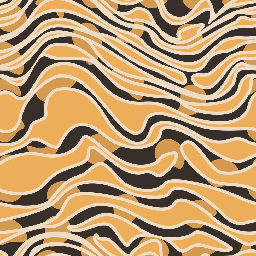 Vector seamless pattern and horizontal smooth lines in orange with stroke.