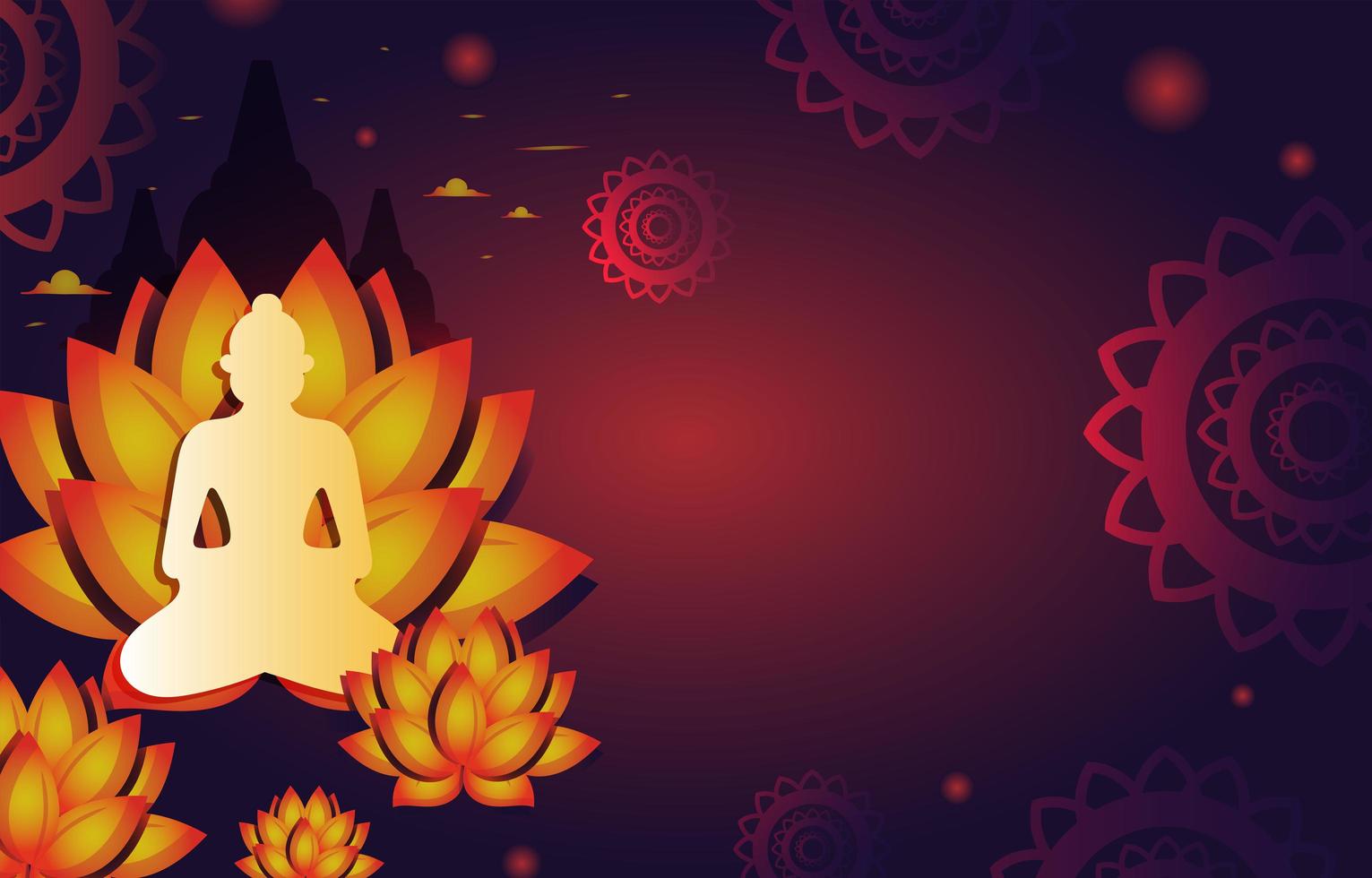 Happy Vesak Day Background Template vector