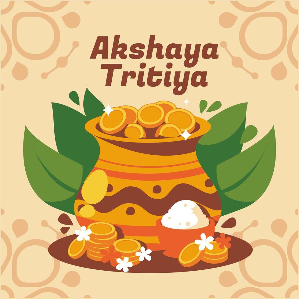 Colorful Akshaya Tritiya Concept vector