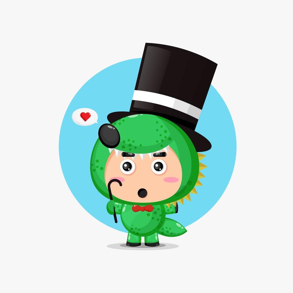 Cute crocodile mascot magician vector