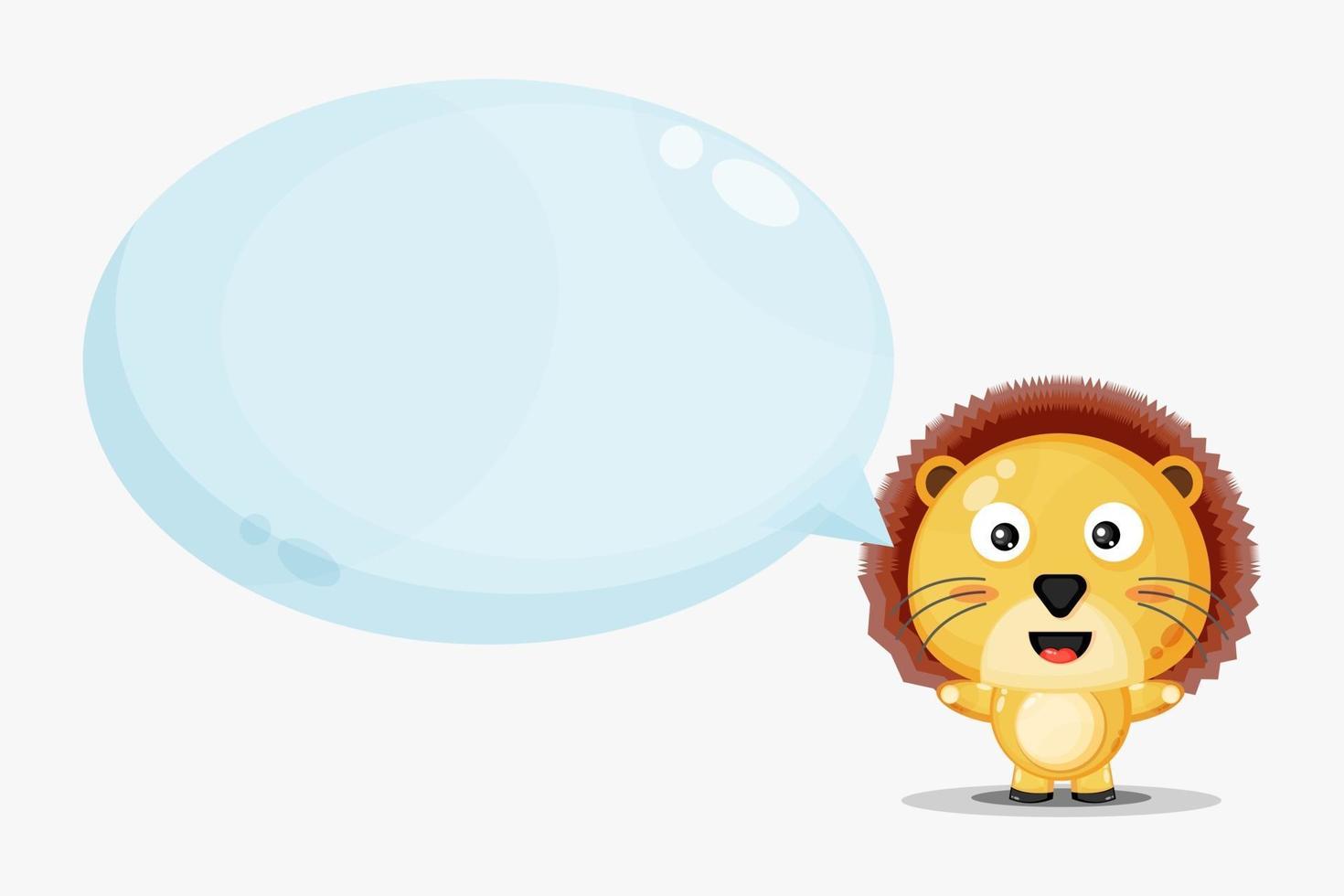 Cute lion with bubble speech vector