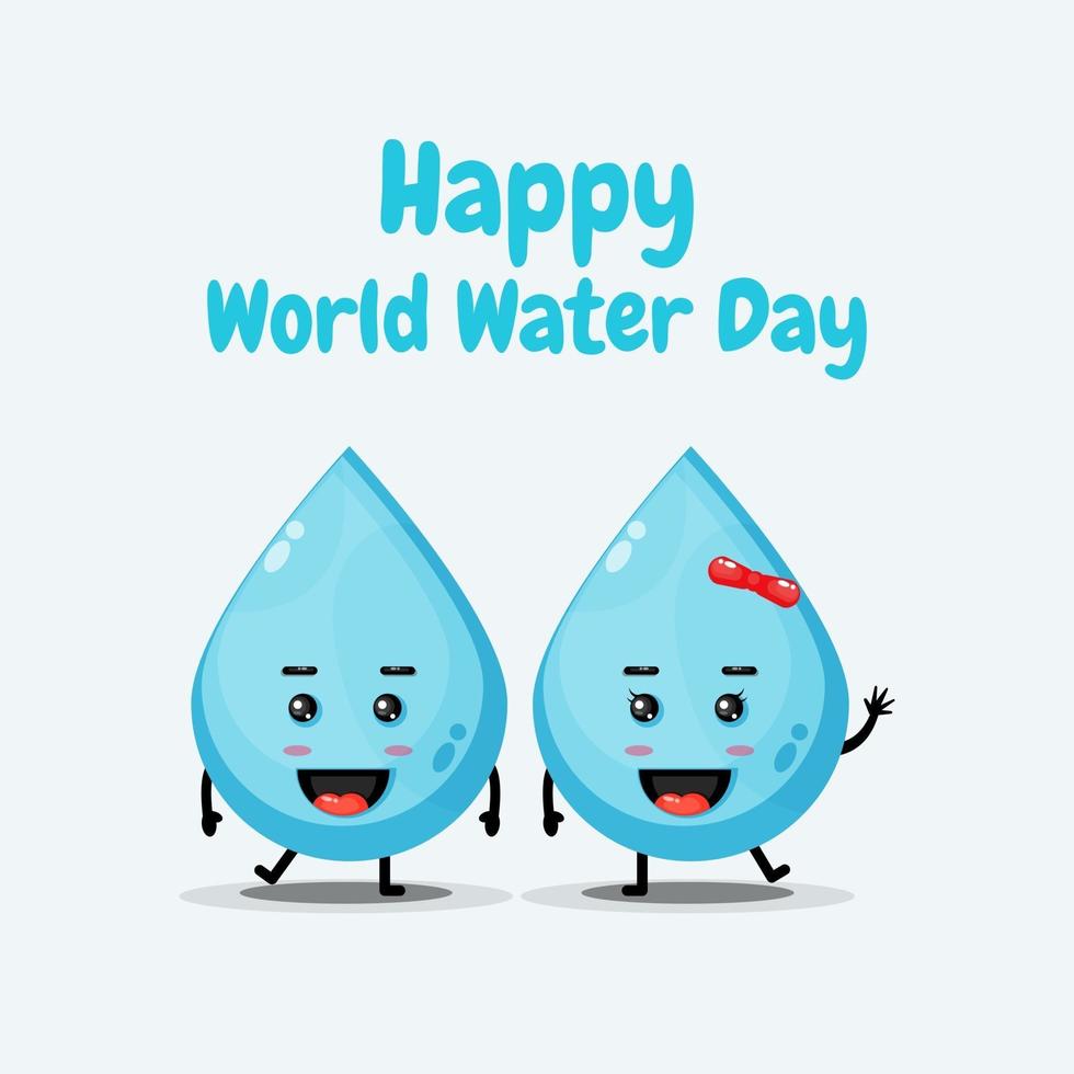 lindos personajes de agua te desean un feliz día mundial del agua vector