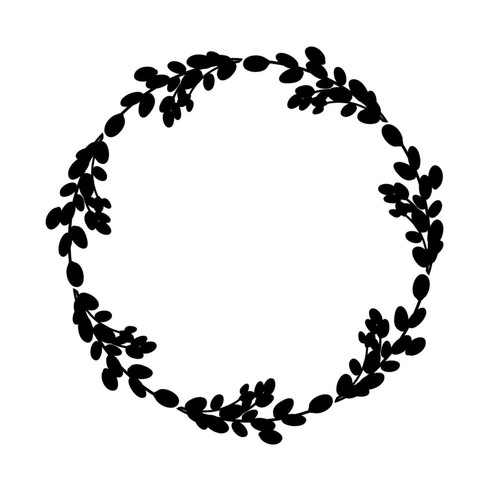 Willow Easter wreath.Round wreath of willow branches. Vector illustration isolated on a white background. Design for Easter, wedding, spring decor