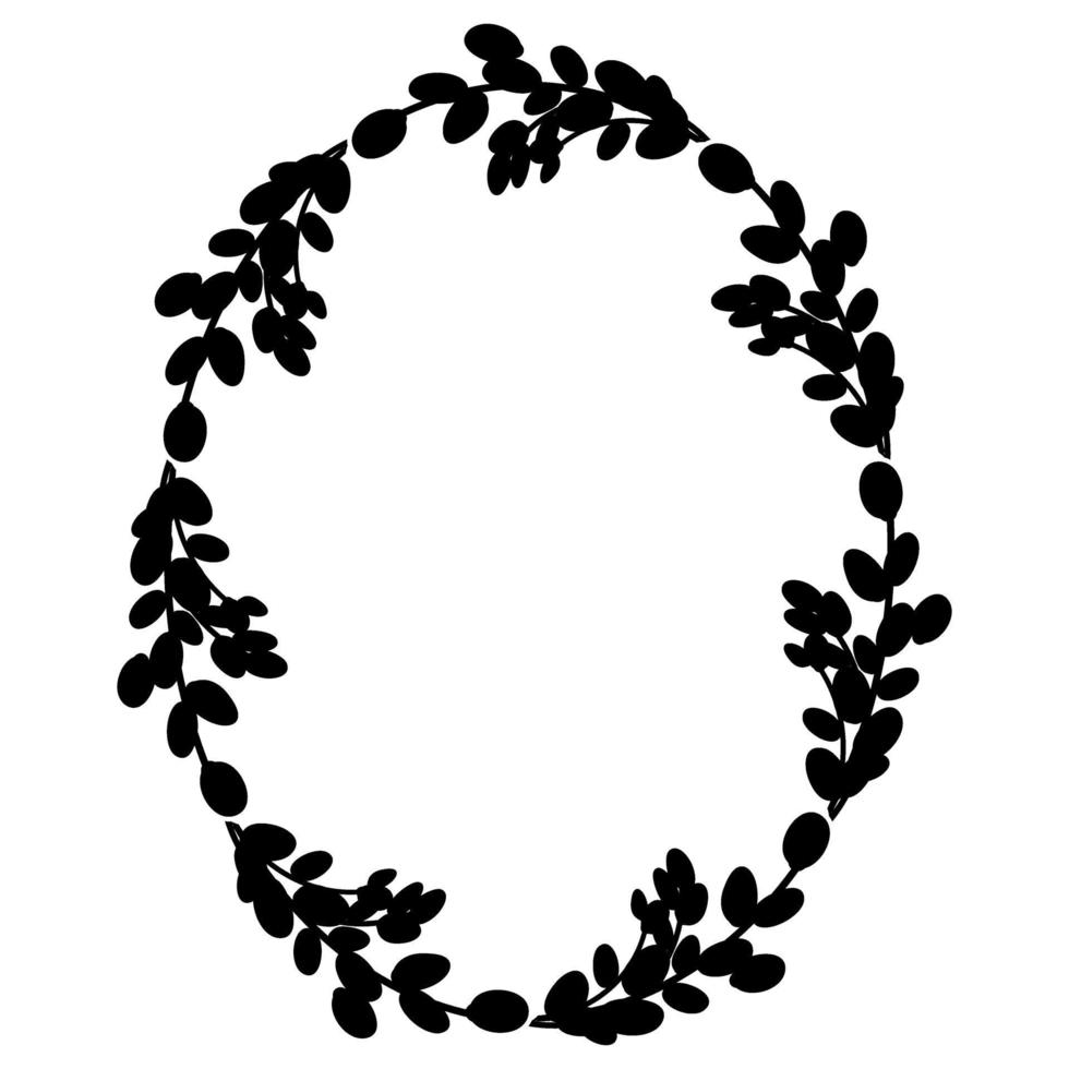 guirnalda de pascua de sauce corona ovalada de ramas de sauce. ilustración vectorial aislado en un fondo blanco. diseño para pascua, boda, decoración de primavera vector