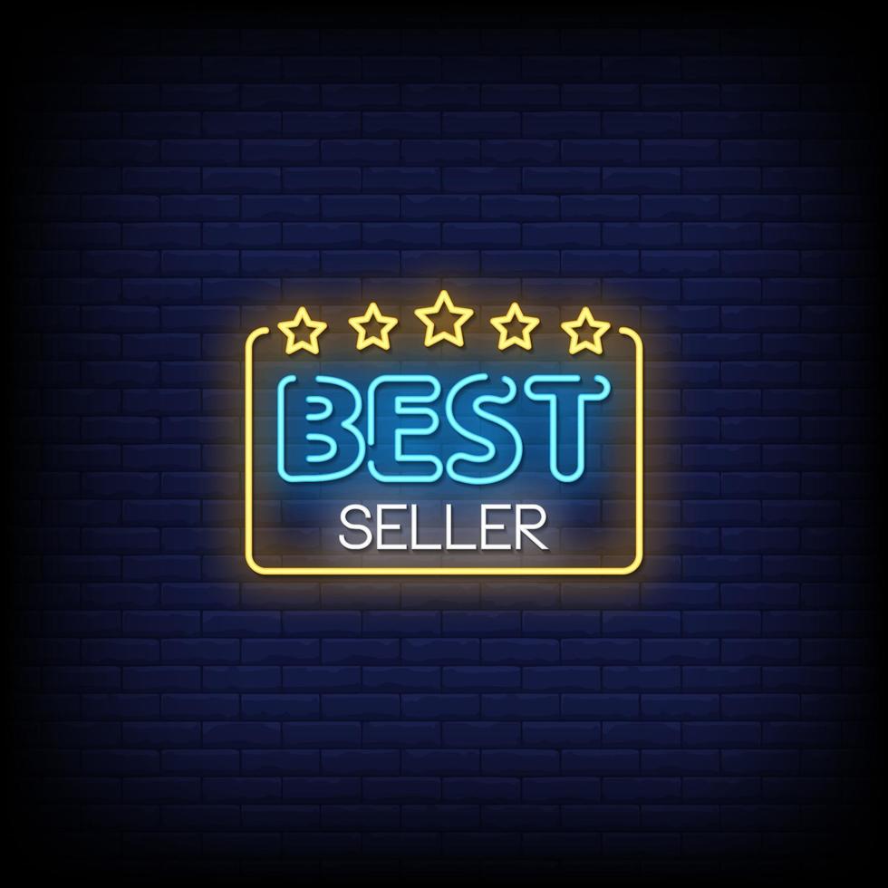 Best Seller Neon Signs Style Text Vector