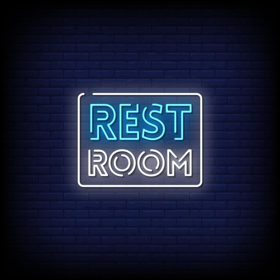 Restroom Neon Signs Style Text Vector