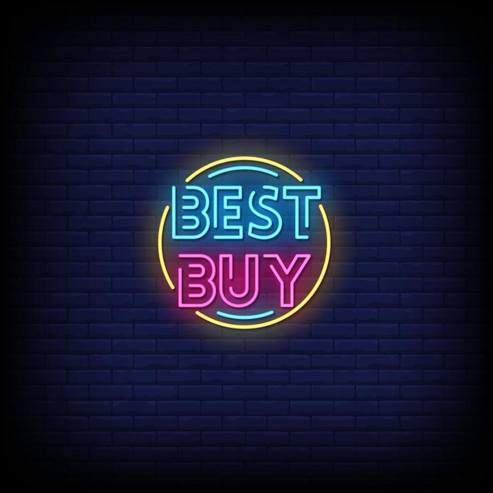 Best Buy Neon Signs Style Text Vector