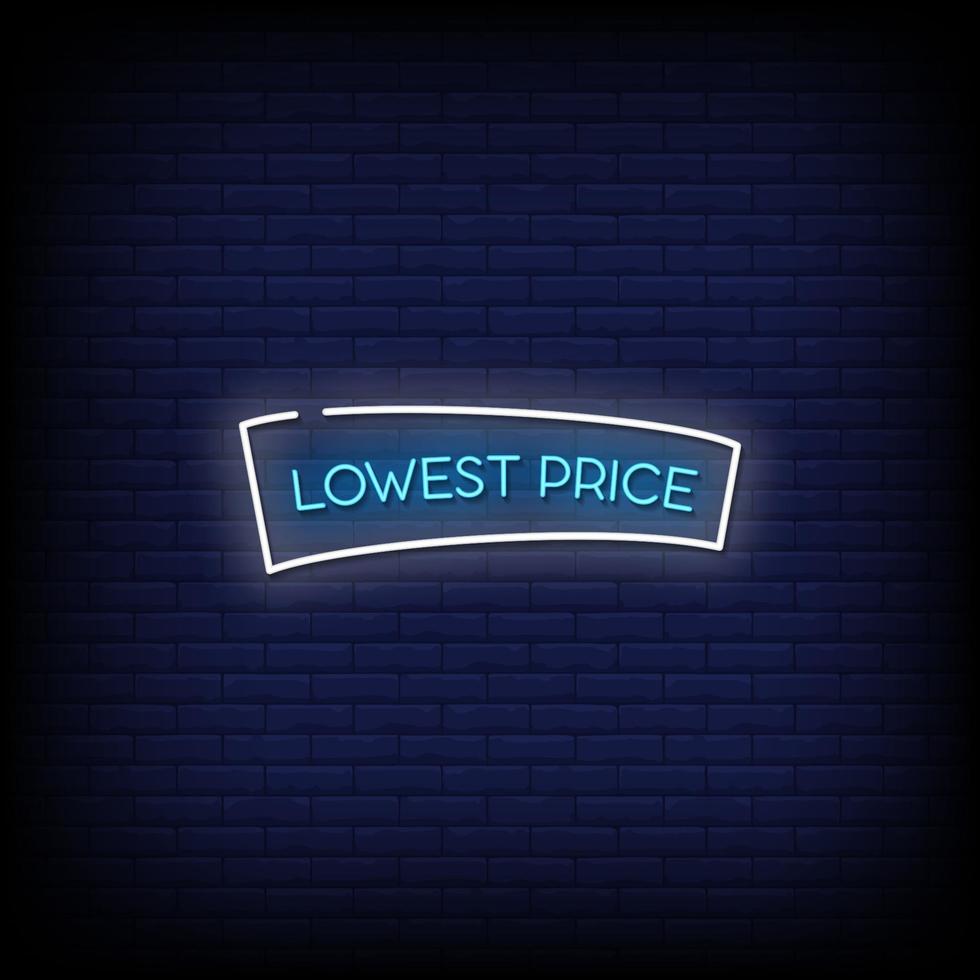 Lowest Price Neon Signs Style Text Vector