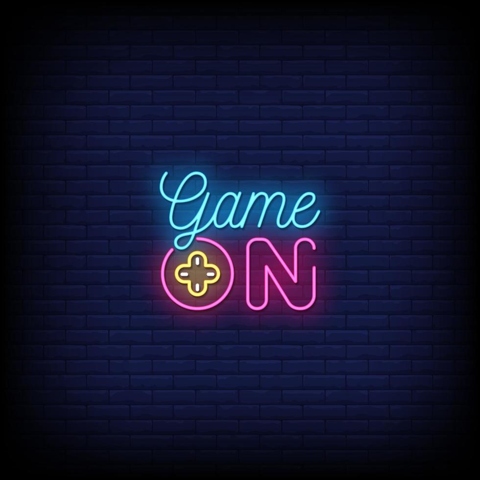 Game On Neon Signs Style Text Vector