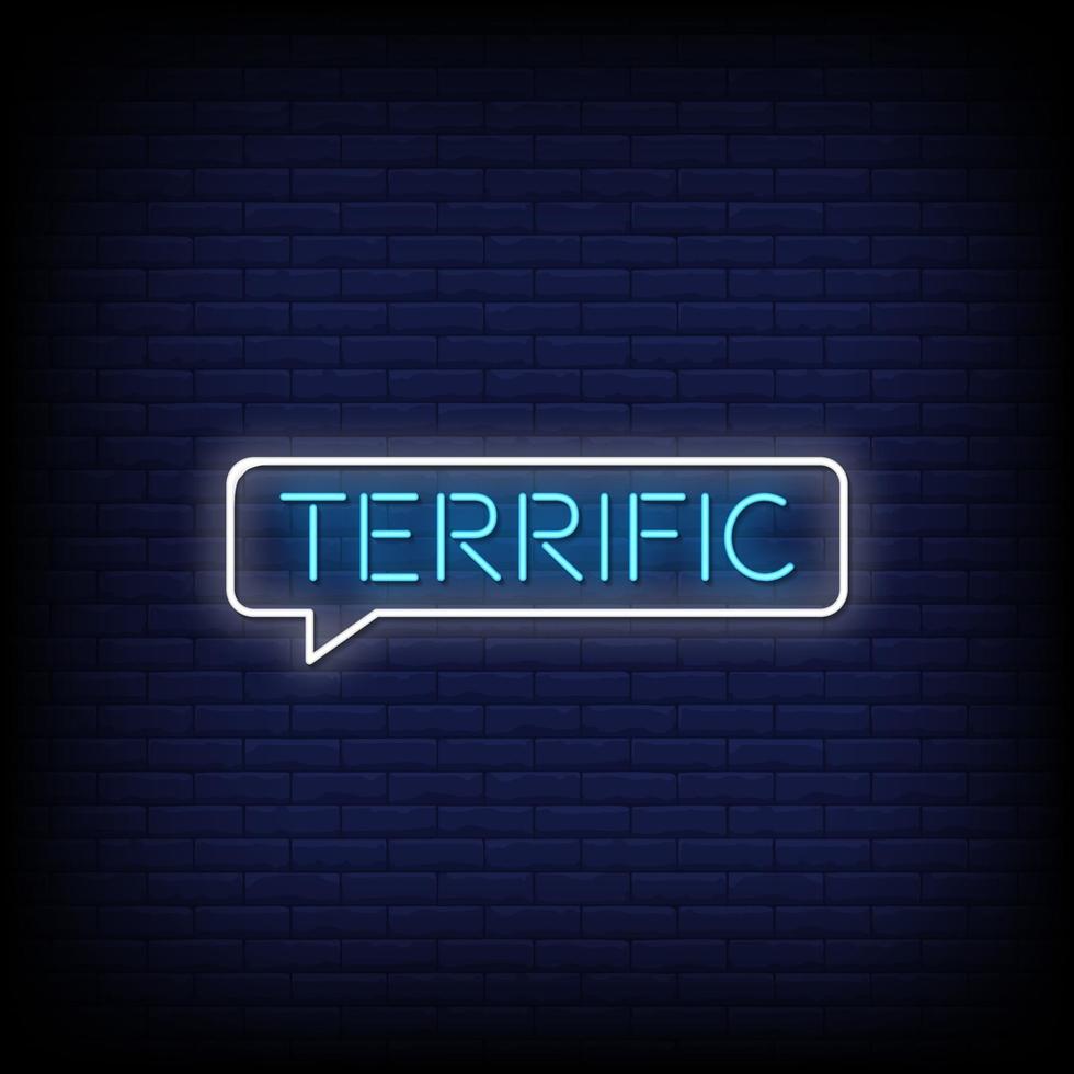 Terrific Neon Signs Style Text Vector