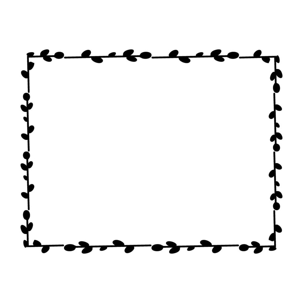 marco floral rectangular. ilustración plana vectorial aislado en un fondo blanco. diseño para invitaciones, postales, impresión vector