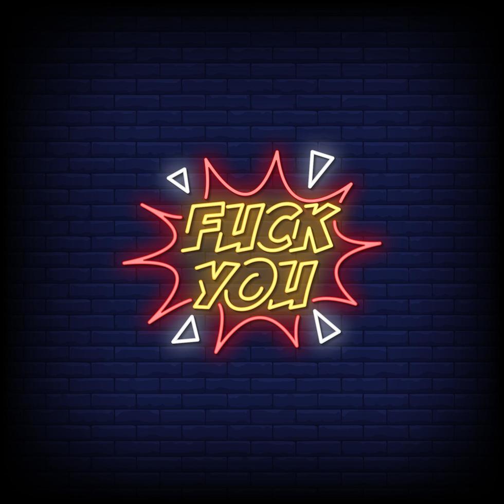 Fuck You Neon Signs Vector