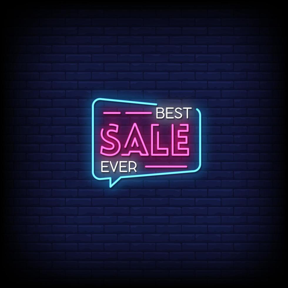 Best Sale Ever Neon Signs Style Text Vector