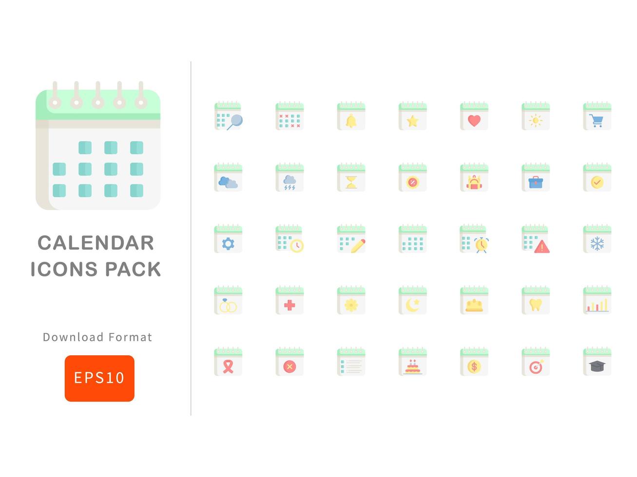 Calendar icons pack vector