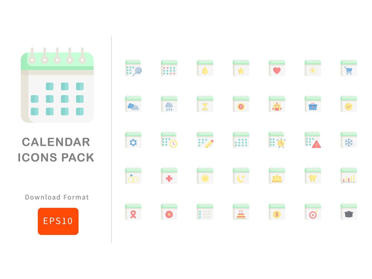 Calendar icons pack vector