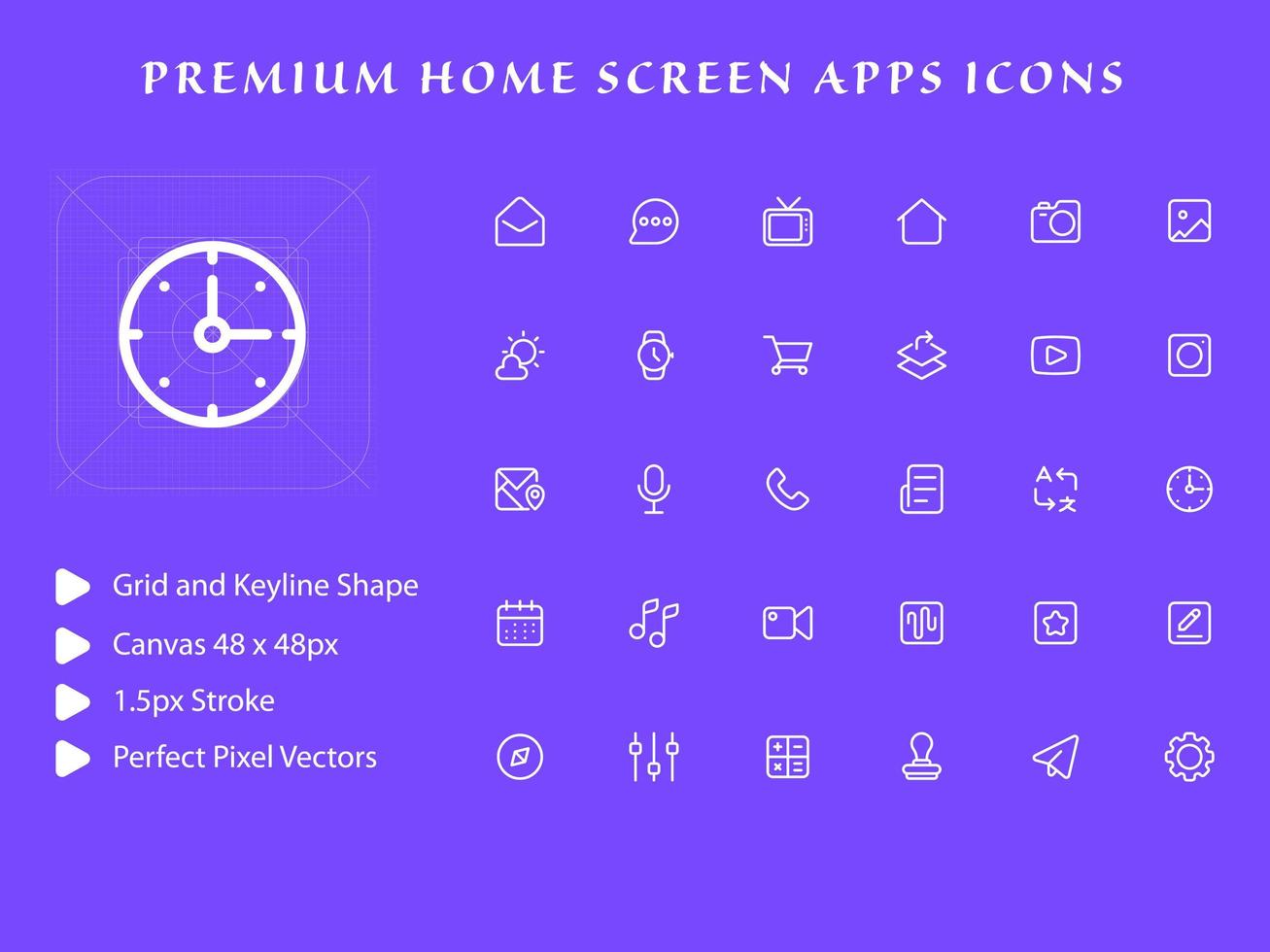 Home Screen App Icon Pack vector