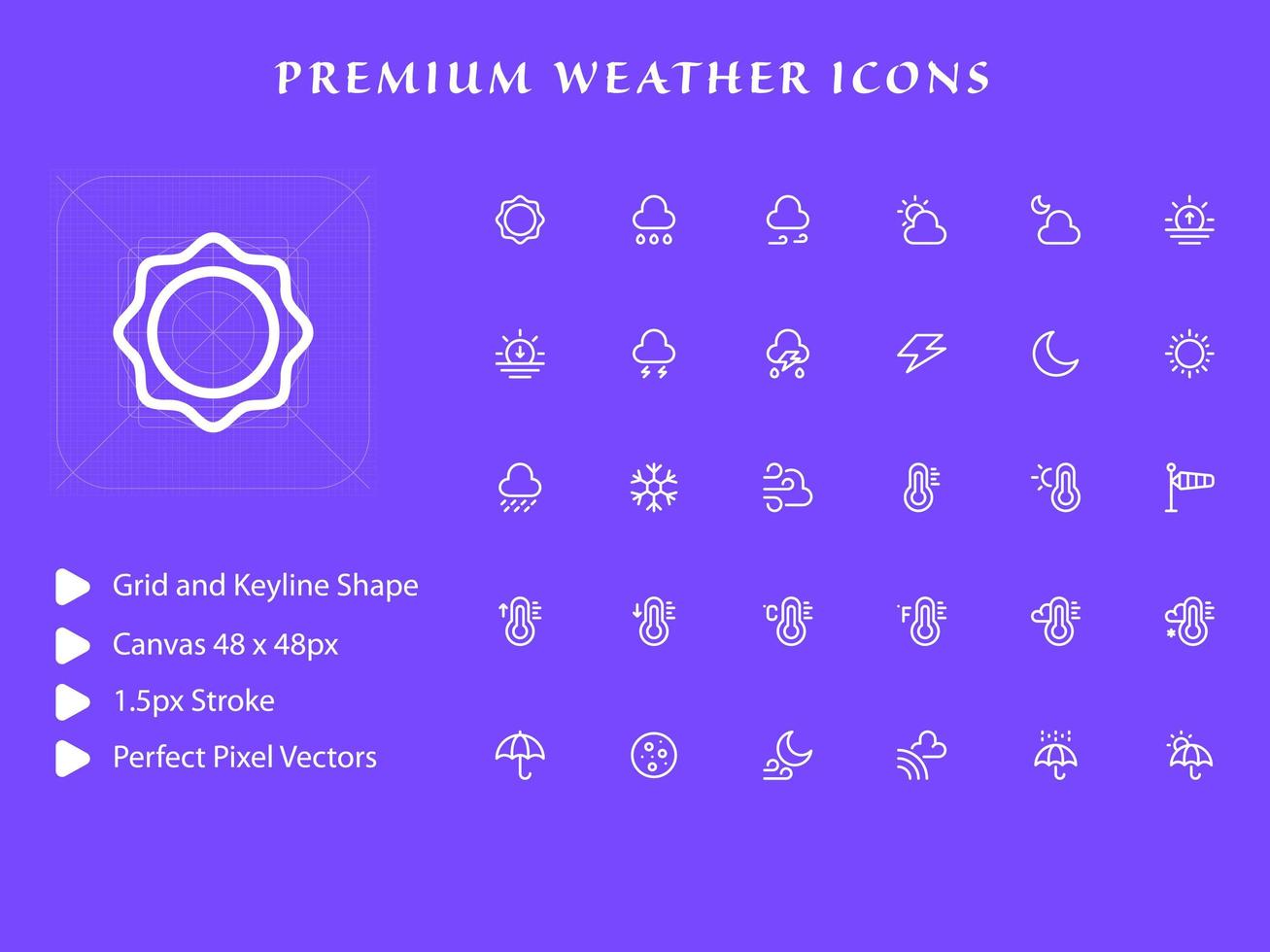 Weather icon pack vector