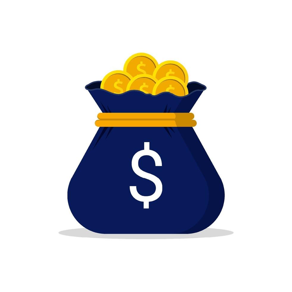 Money bag icon isolated with white background vector illustration.