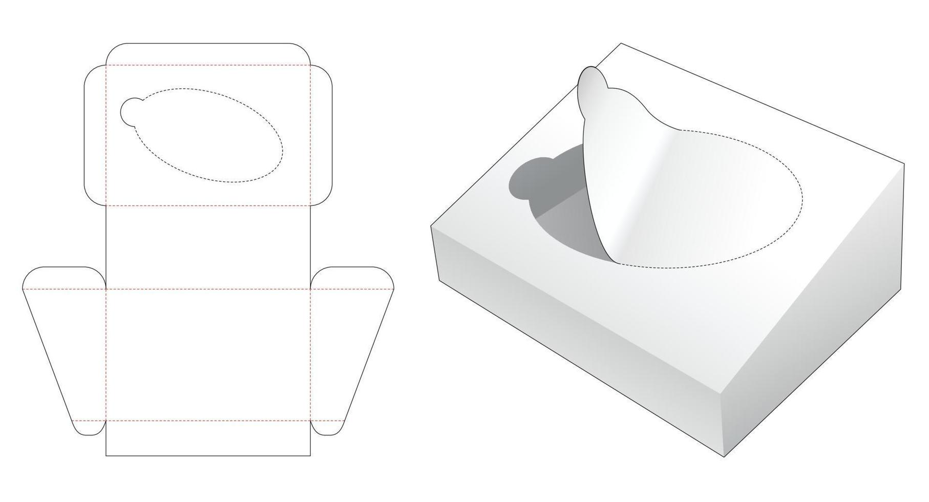 Zipping sloped packaging die cut template vector