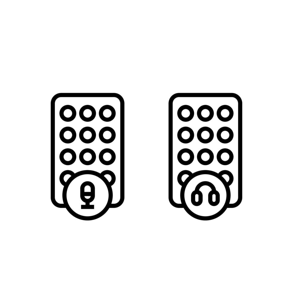 Podcast radio on application icon. Microphone and headphone on clubhouse application symbol. vector