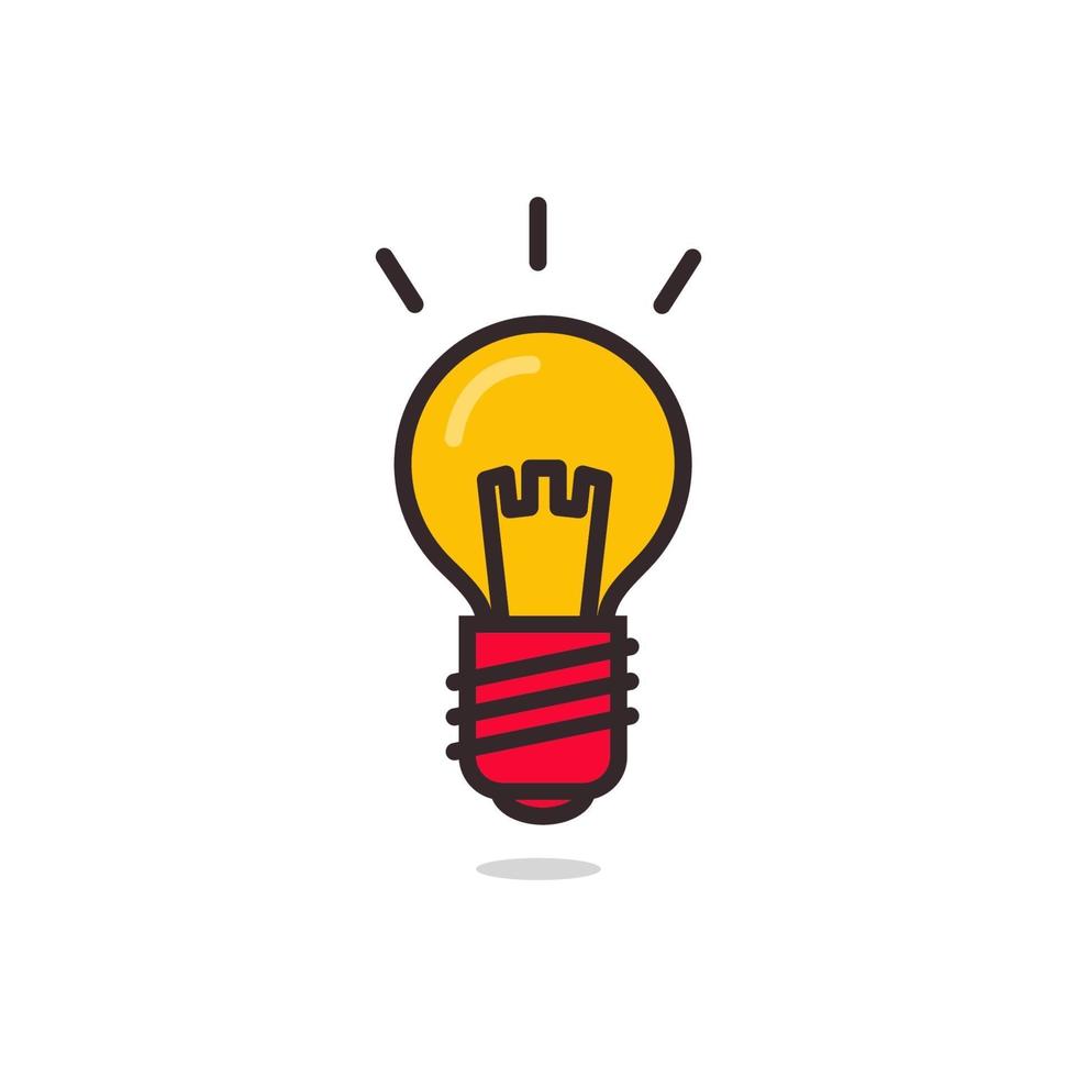 Light bulb icon. Glowing light bulb symbol. vector