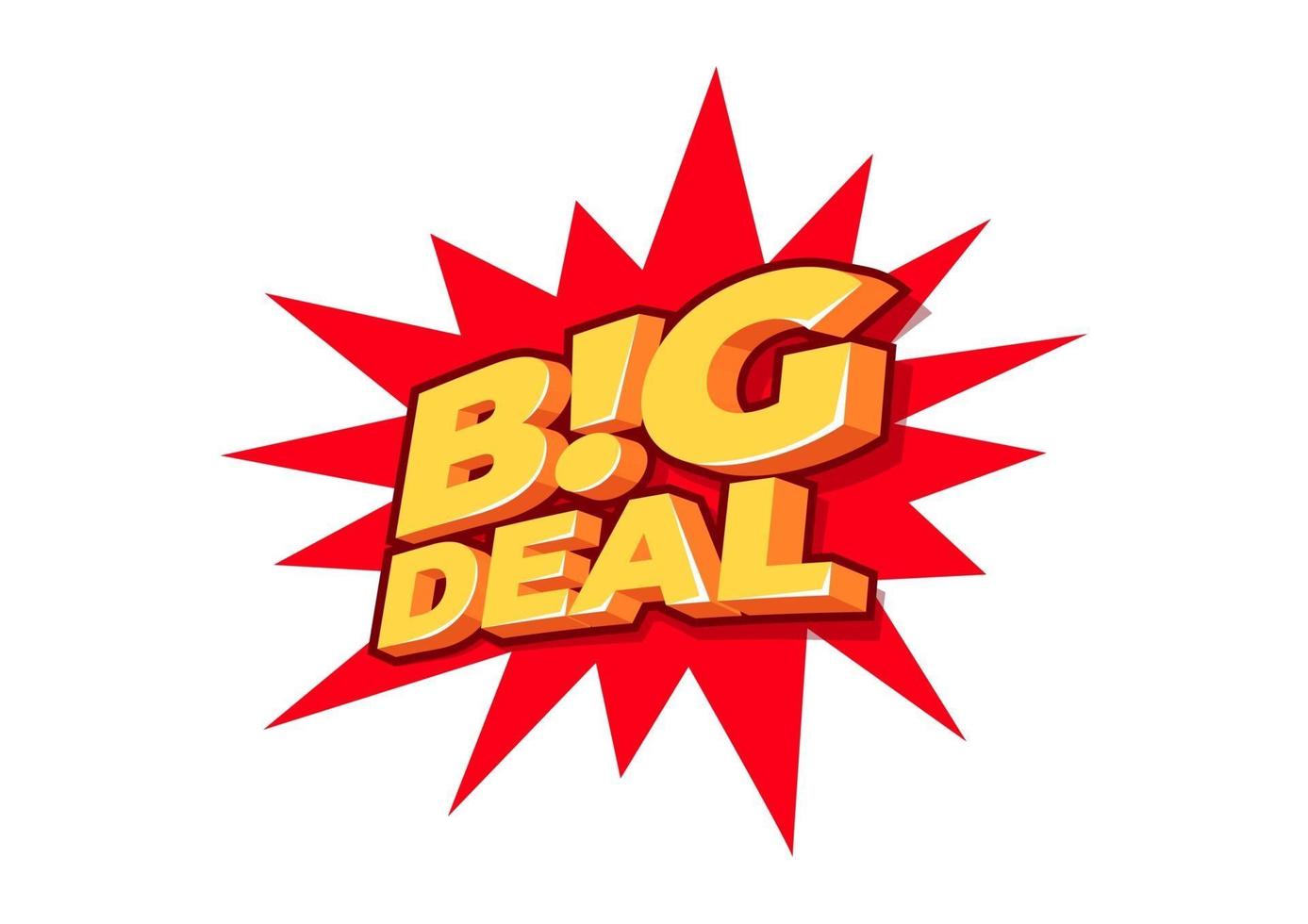 Big deal, sale tag, poster design template, discount isolated sticker ...