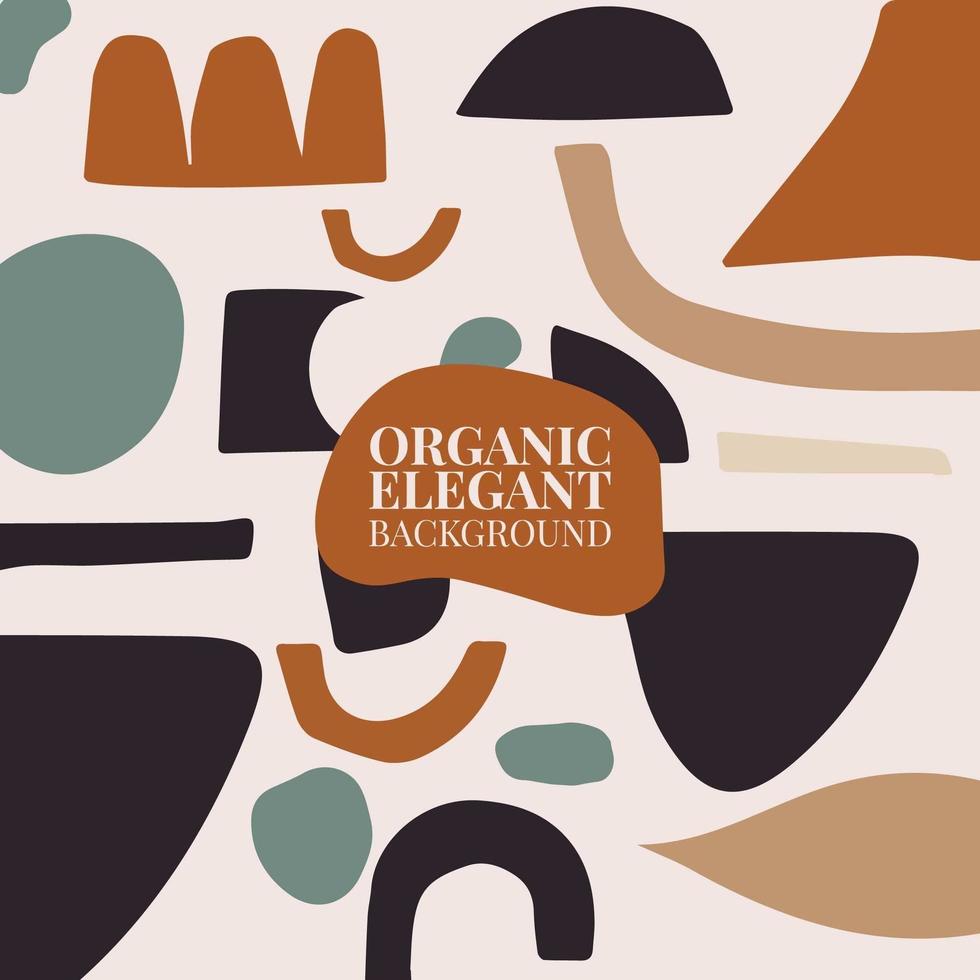 Modern Fluid Organic Colorful Vector Collages With Hand Drawn Organic Shapes, Trendy Contemporary Design