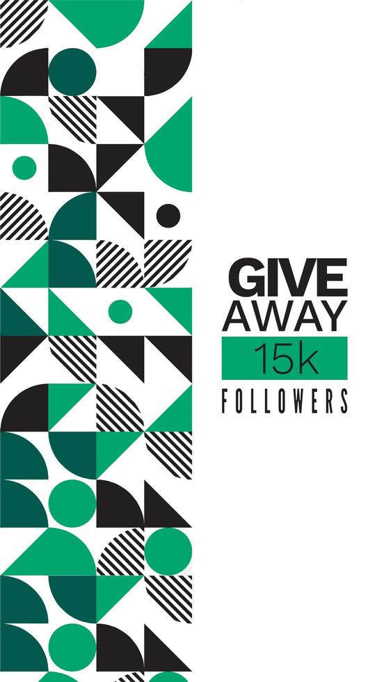 Bauhaus Style Abstract Geometric Pattern, Give A Way Social Media Story vector