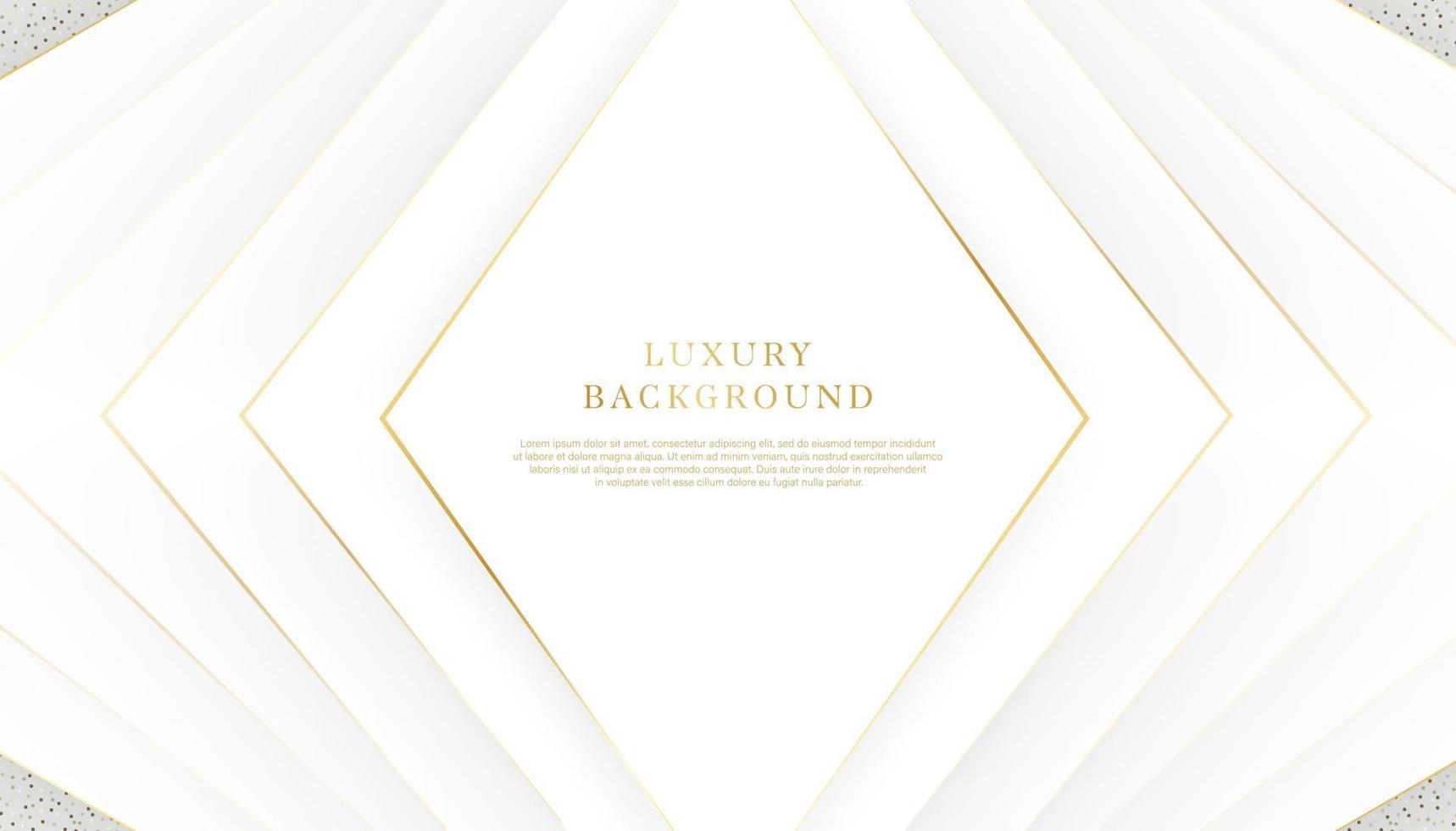 Fondo de lujo abstracto. color blanco y dorado con espacio para contenido. diseño premium y elegante. vector