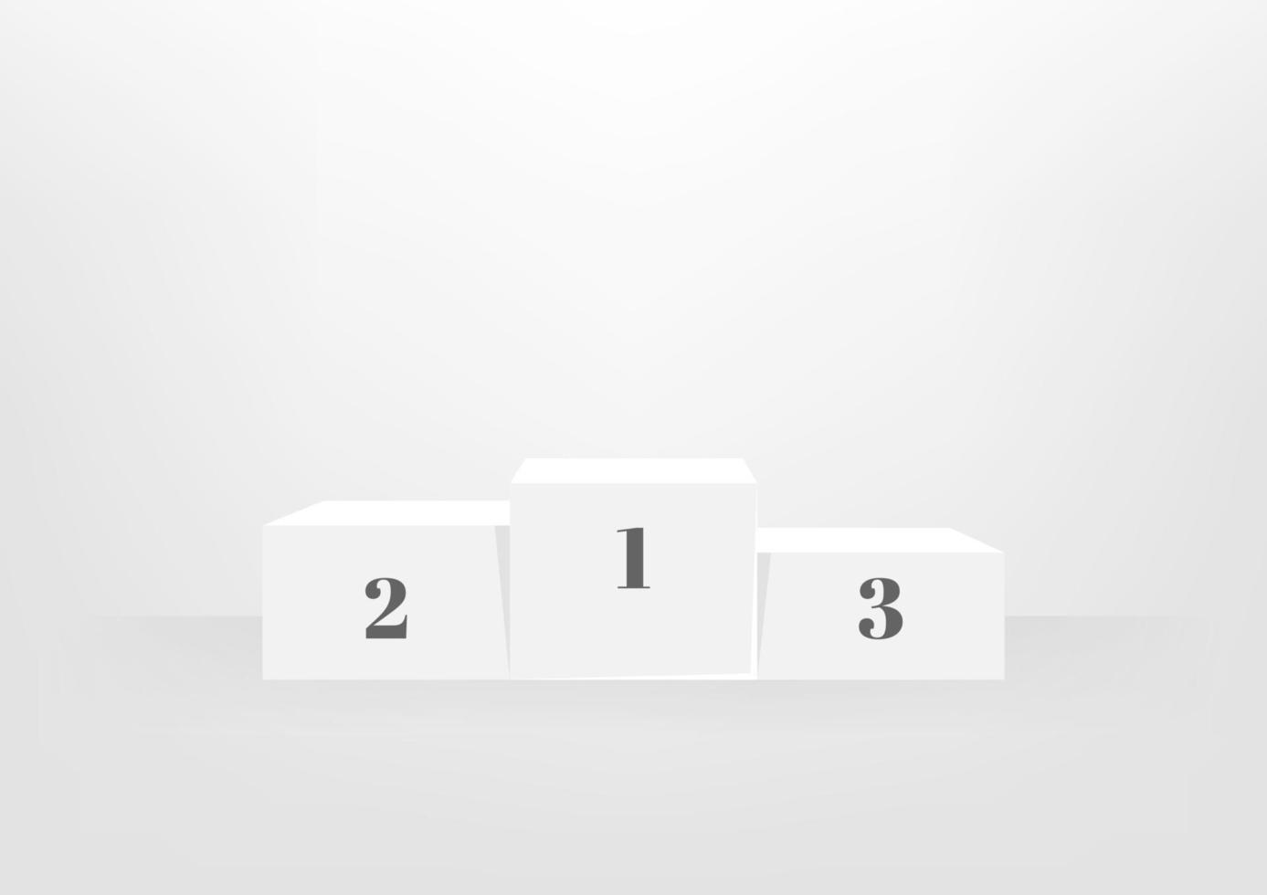 White winners podium on white background. vector