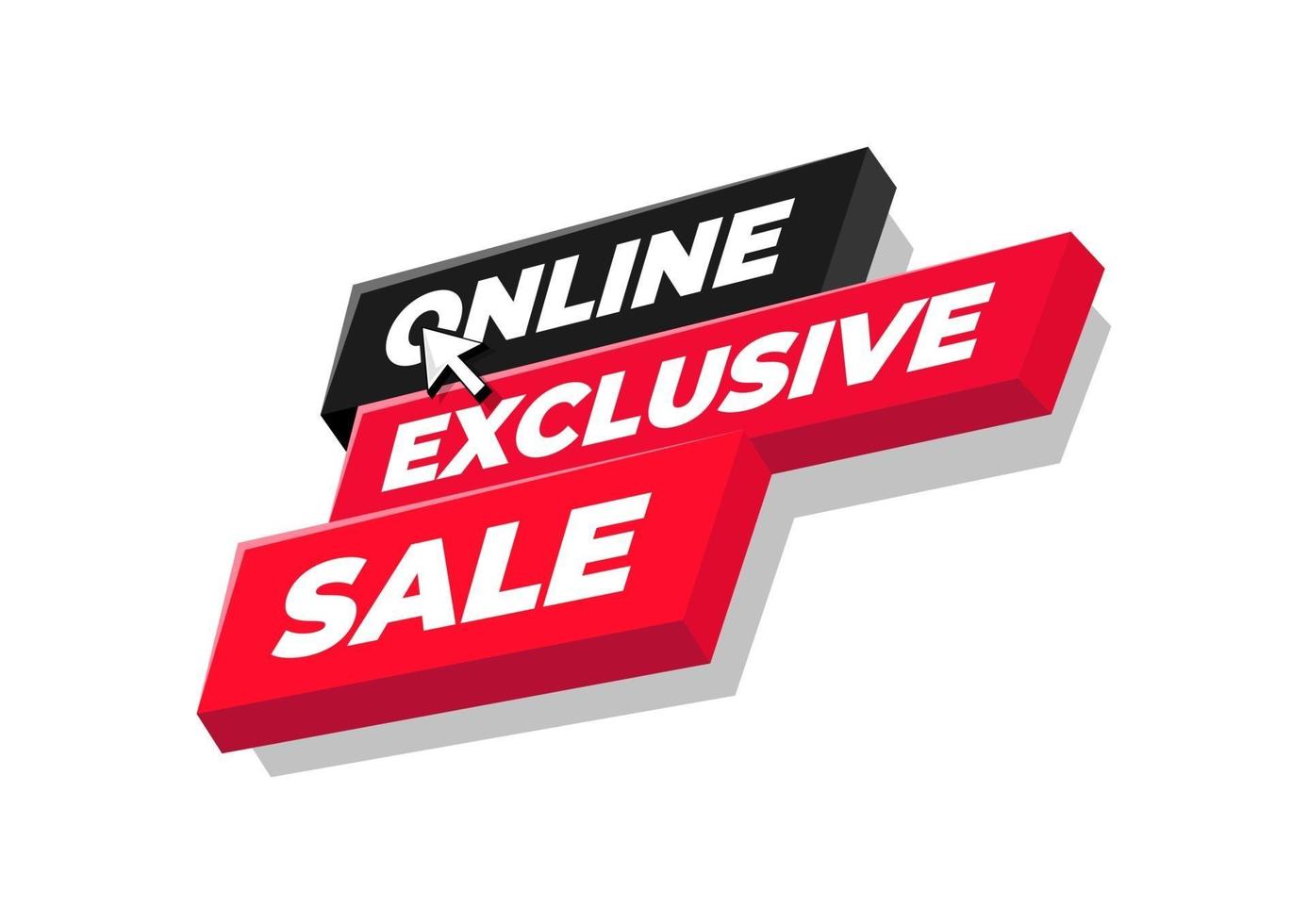 Online exclusive sale tag or banner design. vector