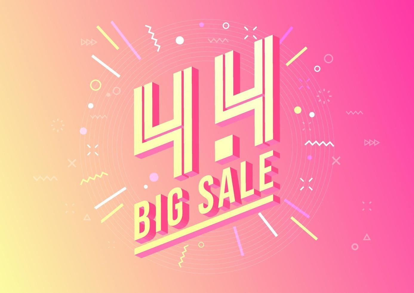 4.4 Shopping day sale poster or flyer design. 4.4 Crazy sales online. vector