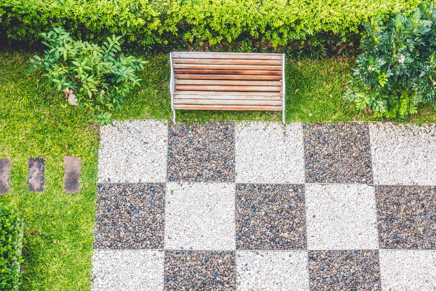 Empty bench in the park photo